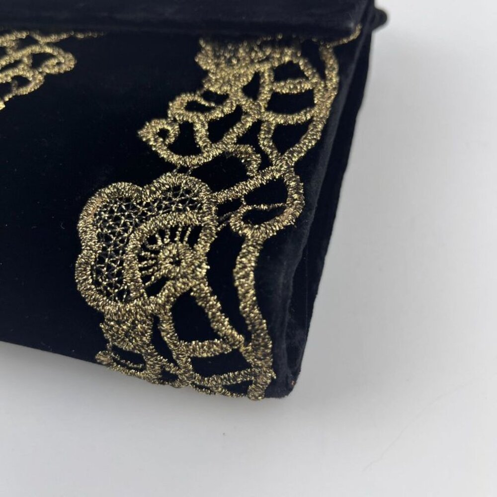 ★SOLD★ Fendi Shoulder Bag Pochette Black Velour Vintage - Picture 8 of 16